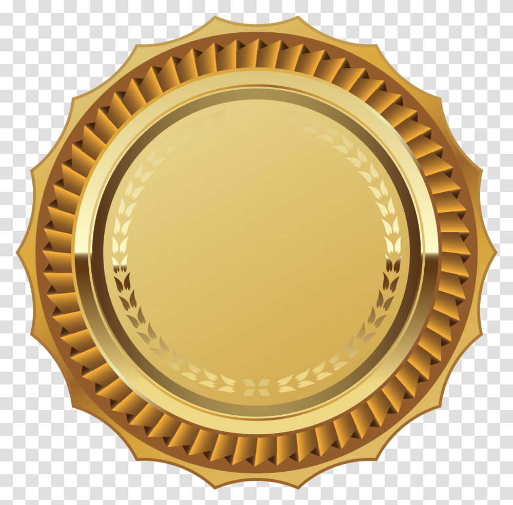 Gold Wax Seal Gold Seal With Ribbon, Staircase, Gold Medal, Trophy Transparent Png
