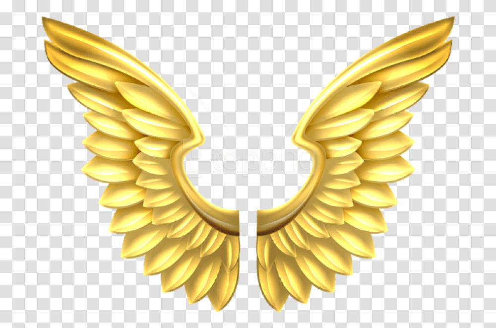 Gold Wings Clipart Gold Angel Wings, Banana, Fruit, Plant, Food Transparent Png