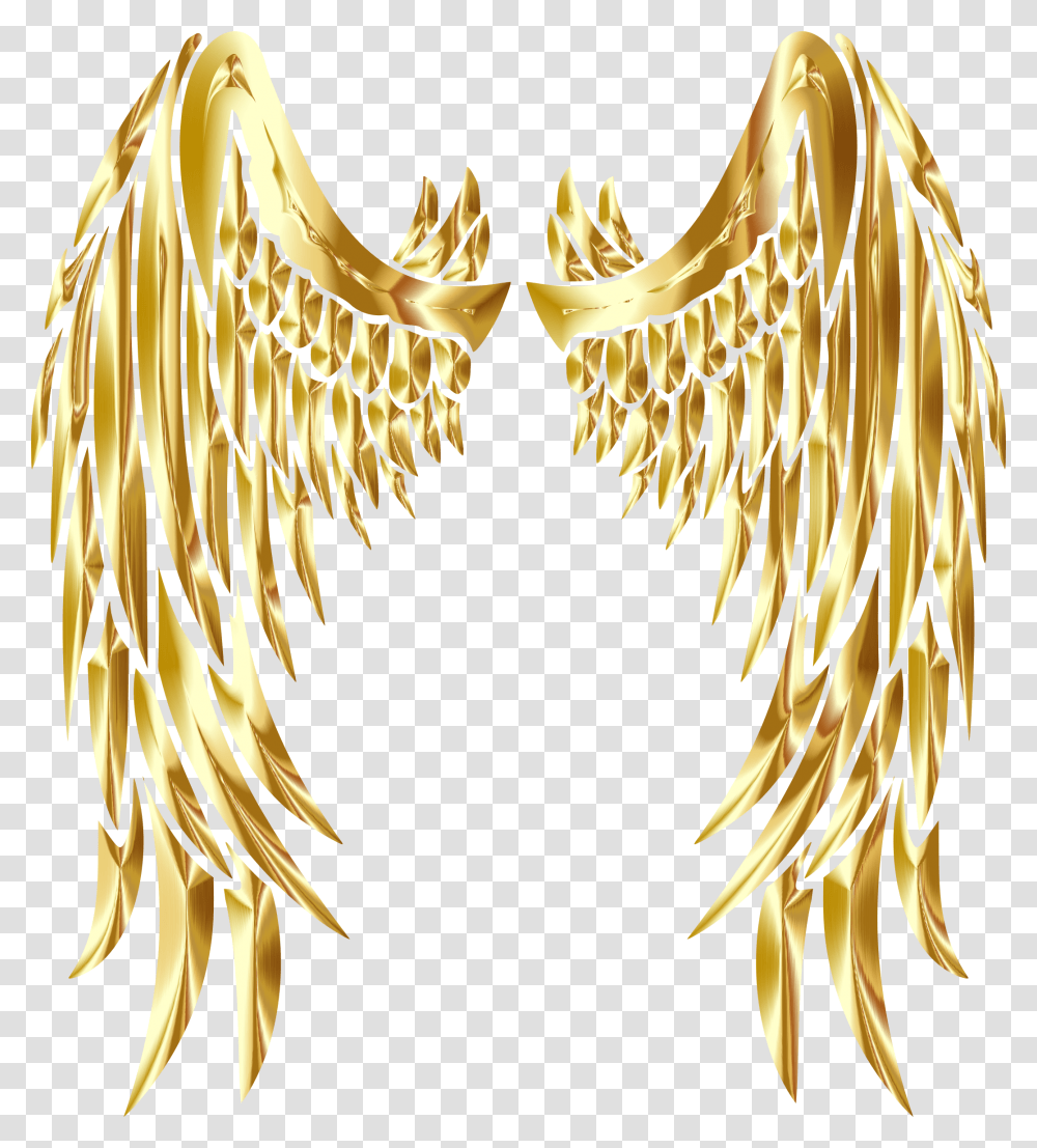 Gold Wings Gold Angel Wings Clip Art, Banana, Fruit, Plant, Food Transparent Png