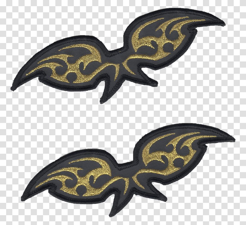 Gold Wings Pair 6 Embroidered Reflective Patch Nightfire Patches Eagle, Snake, Reptile, Animal, Weapon Transparent Png