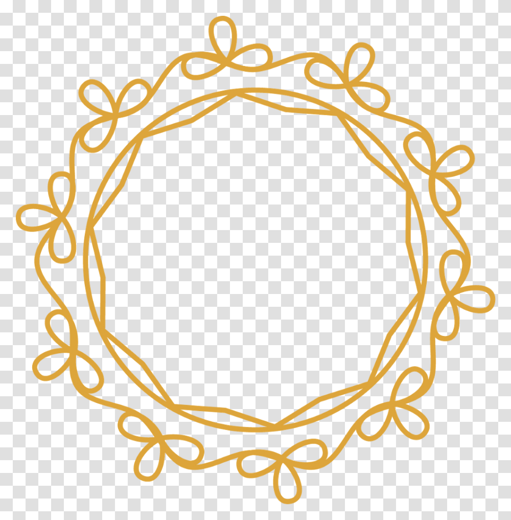 Gold Wreath Frame Border Circle Round Swirls Decor Portable Network Graphics Transparent Png