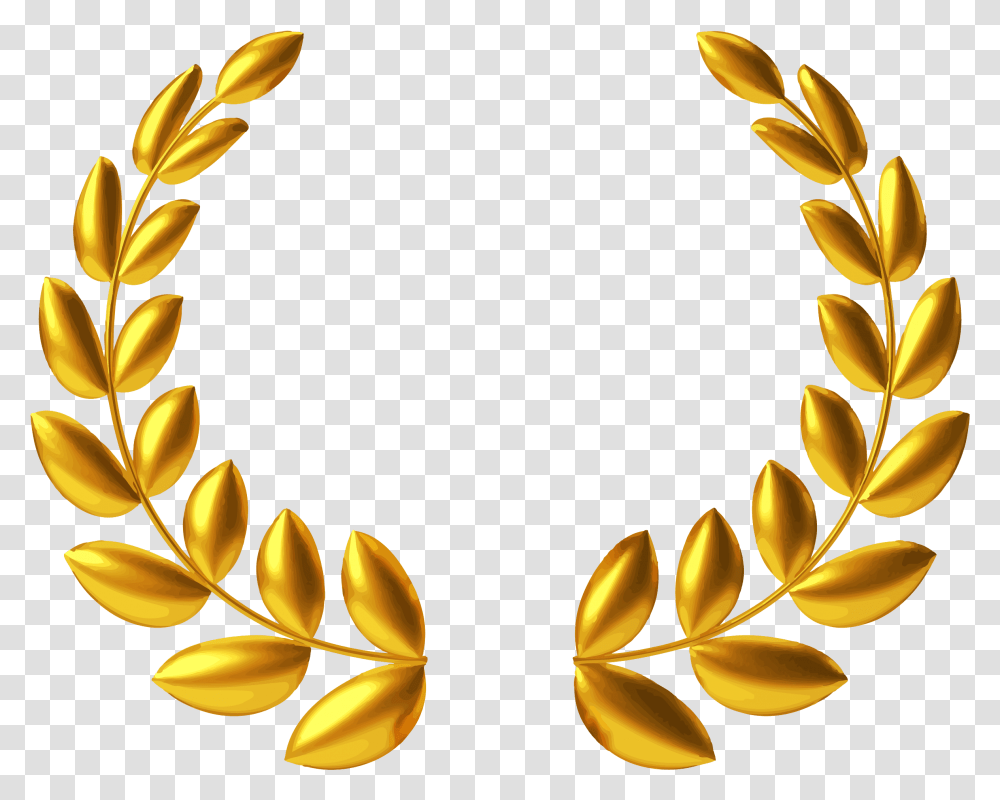Gold Wreath Golden Laurel Leaves, Graphics, Art, Floral Design, Pattern Transparent Png