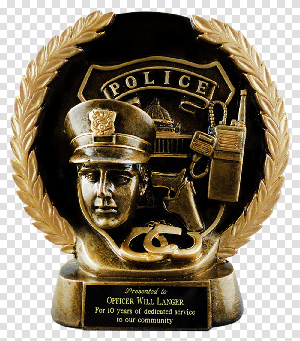 Gold Wreath Police Award Trophy, Helmet, Clothing, Apparel, Symbol Transparent Png