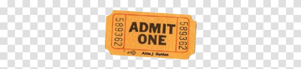 Gold Yellow Orange Vintage Ticket Admitone Raffle Aesthetic Admit One Ticket Transparent Png