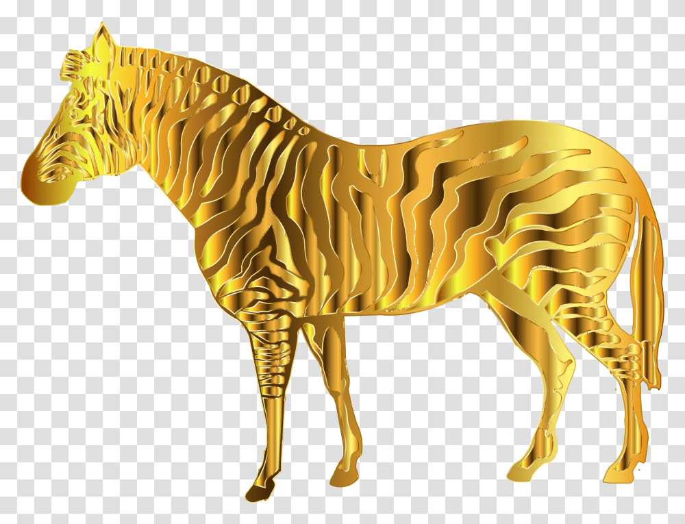 Gold Zebra Gold Animal Clipart, Mammal, Wildlife, Horse, Deer Transparent Png