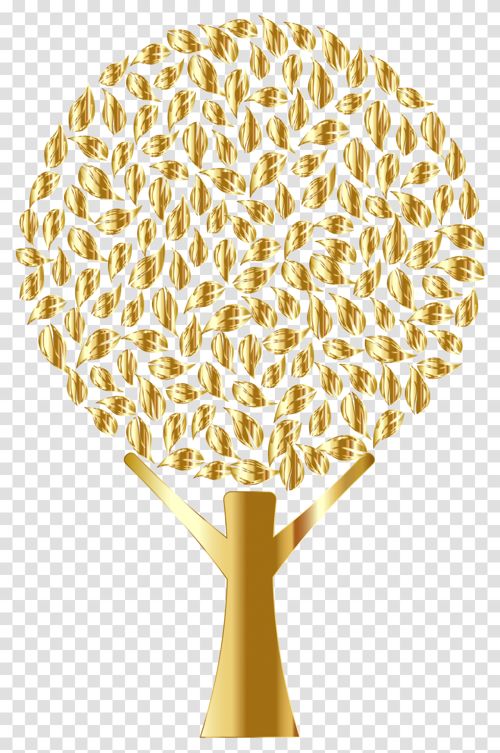Golden Abstract Tree Variation 2 No Background Clip, Lamp, Drawing, Doodle Transparent Png