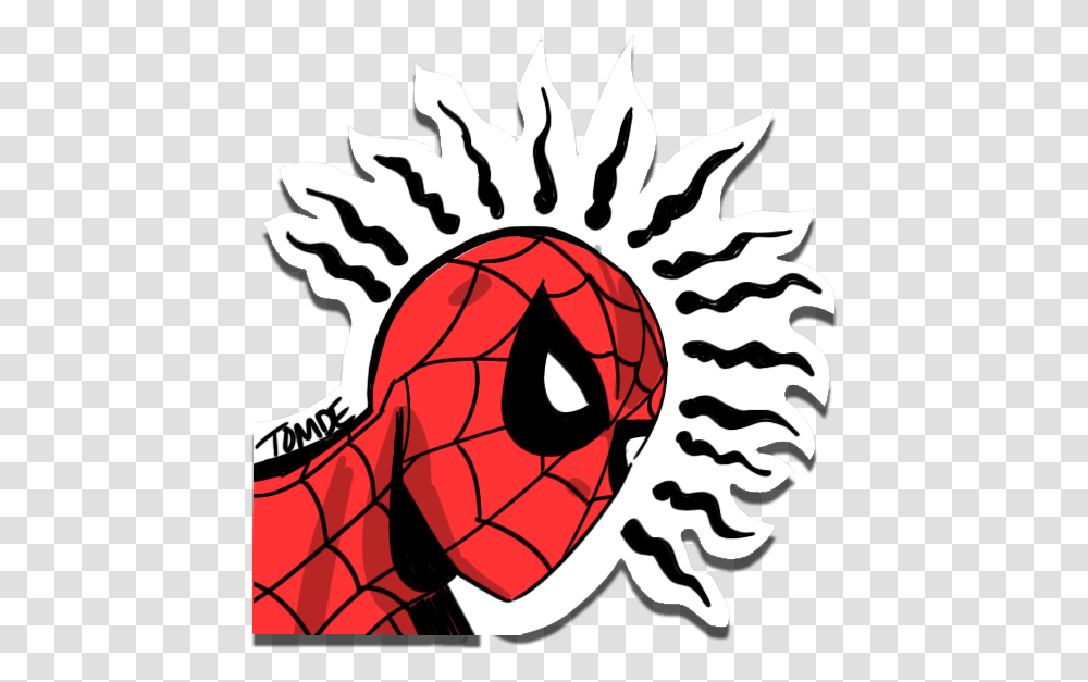 Golden Age Spider Man With Spider Senses Around His Spider Sense, Crowd, Drawing, Mask Transparent Png
