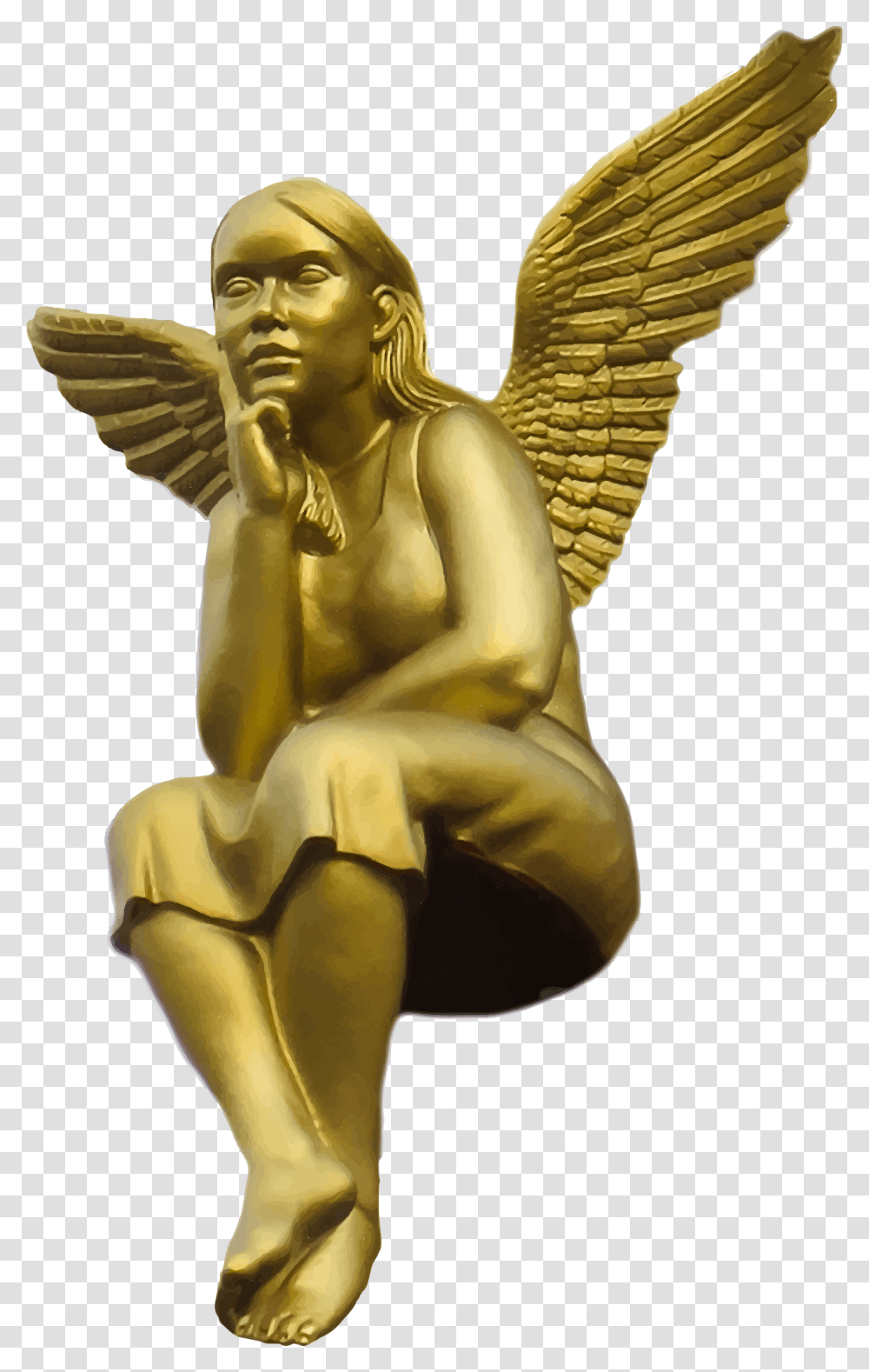 Golden Angel Clip Arts Golden Angel, Person, Human, Archangel, Sculpture Transparent Png