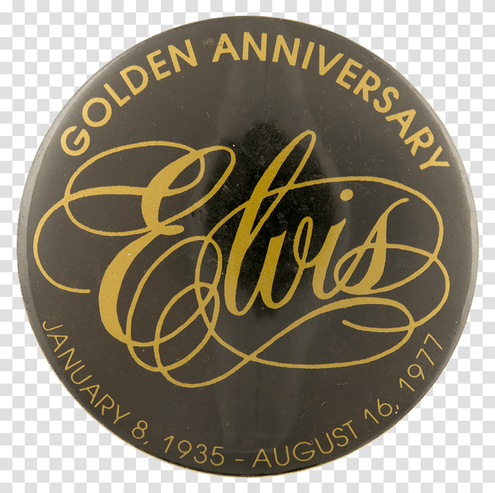 Golden Anniversary Elvis Events Button Museum Lambang Organisasi Pemerintah, Label, Calligraphy, Handwriting Transparent Png