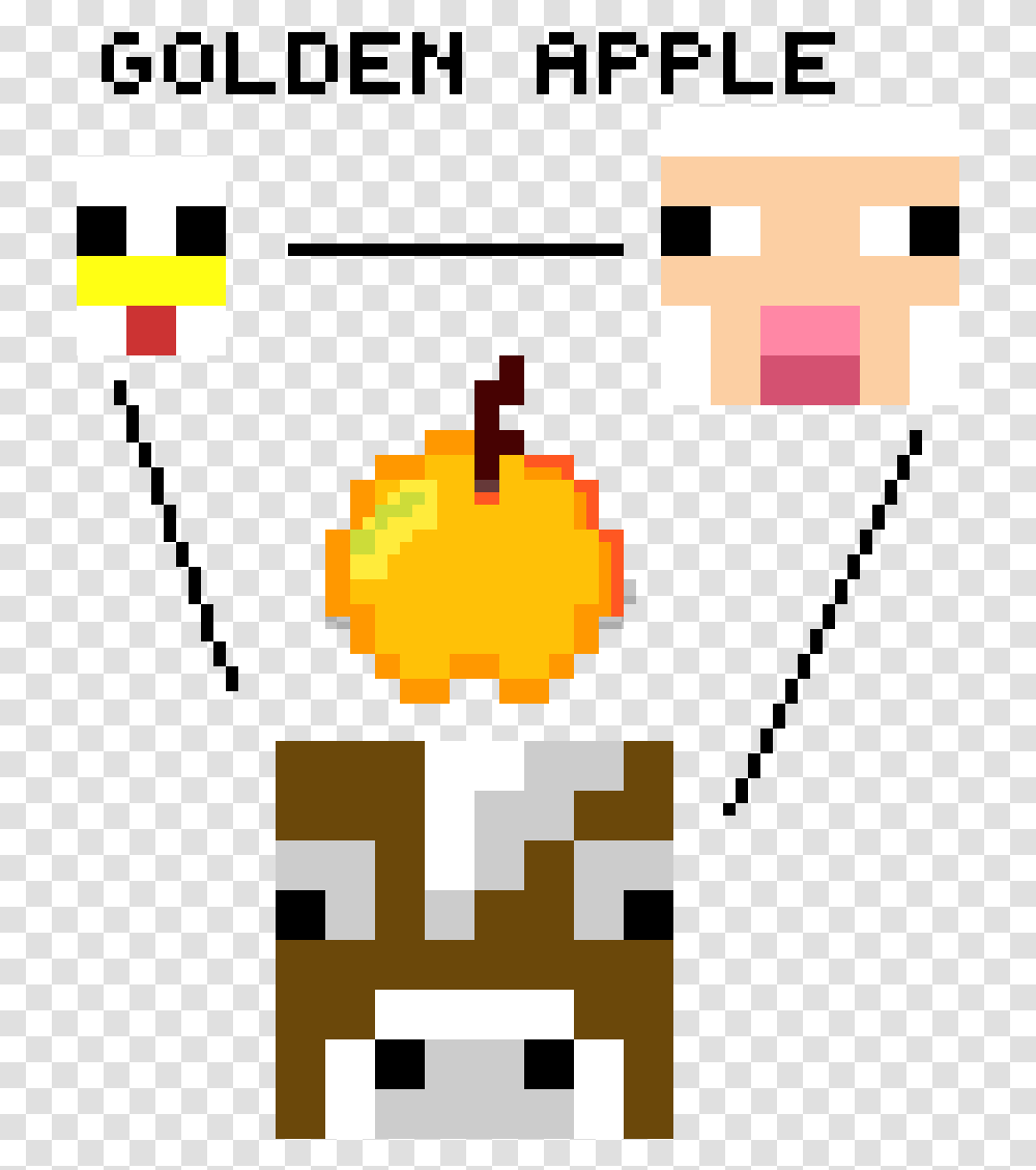 Golden Apple Manzana Pixel Art, Pac Man Transparent Png