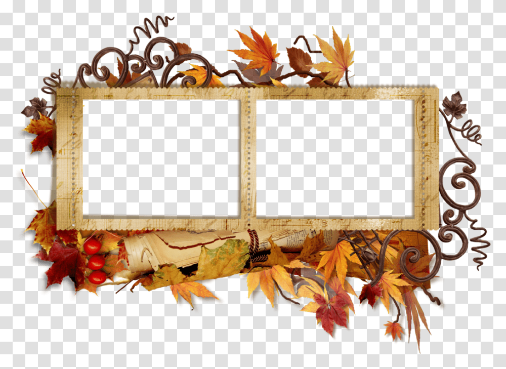 Golden Autumn Images, Leaf, Plant, Collage, Poster Transparent Png