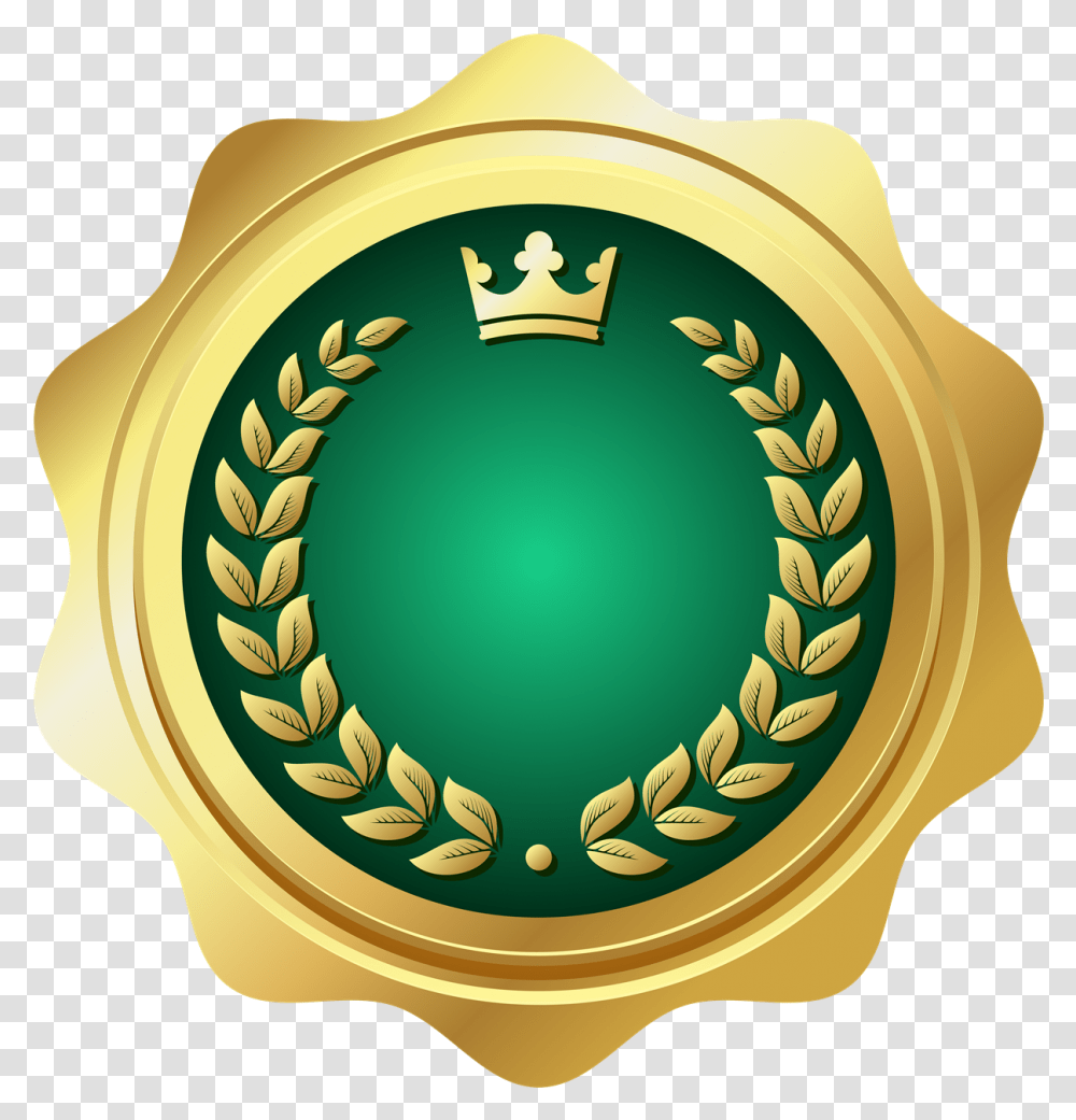 Golden Badge Free Download Black And Gold Circle, Logo, Symbol, Trademark, Birthday Cake Transparent Png