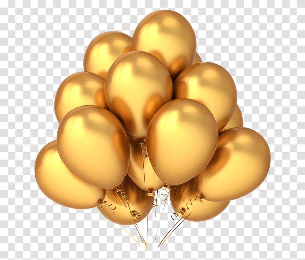 Golden Balloon Birthday Balloons Gold, Lamp Transparent Png
