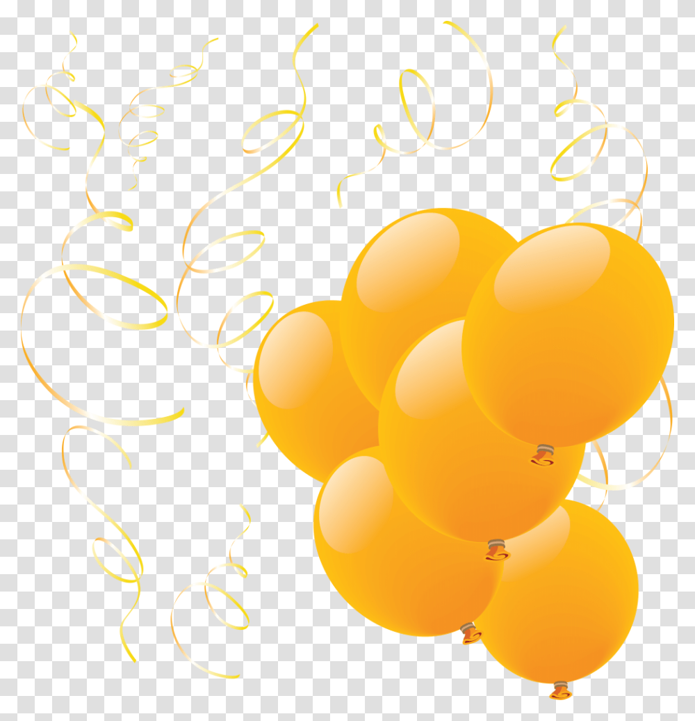 Golden Balloon Birthday Poster Free And Vector, Plant, Fruit Transparent Png