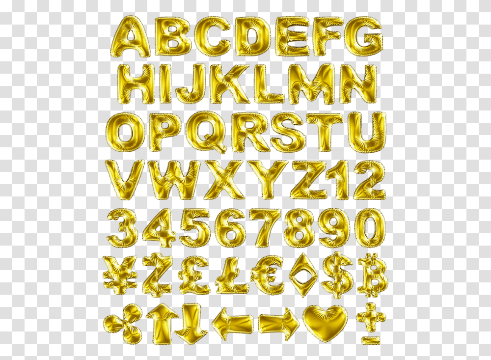 Golden Balloon Font, Number, Alphabet Transparent Png