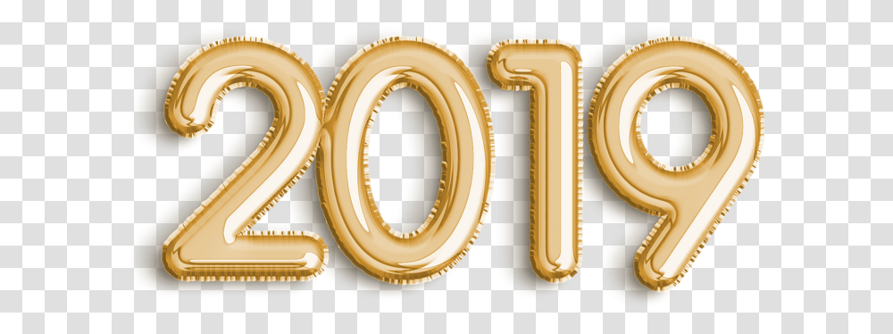 Golden Balloon New Year Celebration Happy New Year Balloon, Text, Number, Symbol Transparent Png