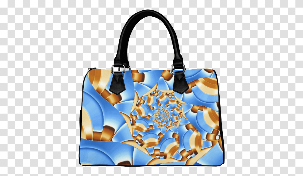 Golden Blue Bubble Spiral Boston Handbag Handbag, Accessories, Accessory, Purse Transparent Png