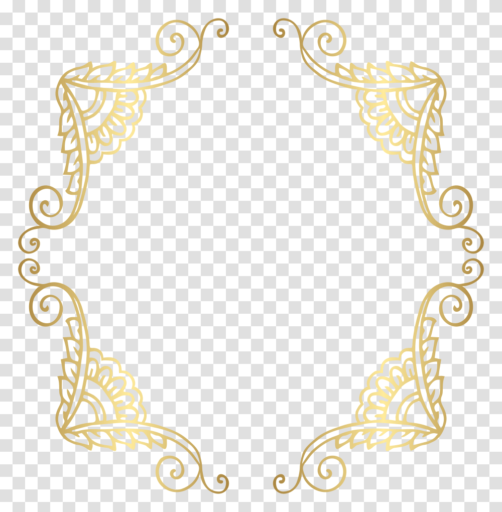 Golden Border Cliparts, Pattern, Oval, Lace Transparent Png