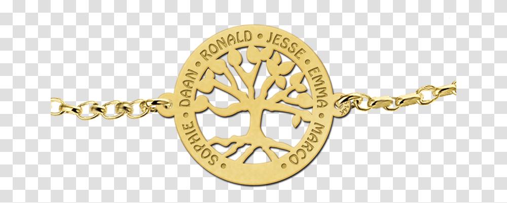 Golden Bracelet With Cut Out Tree Of Life Emblem, Logo, Symbol, Trademark, Badge Transparent Png