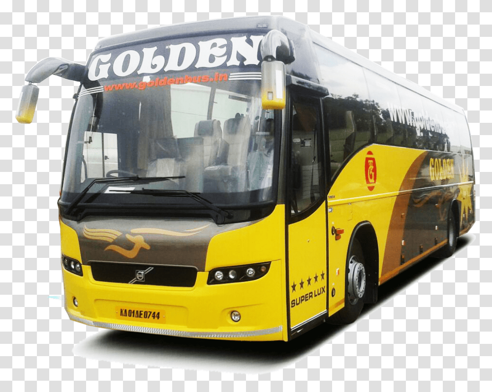 Golden Bus Pune To Mumbai, Vehicle, Transportation, Tour Bus Transparent Png