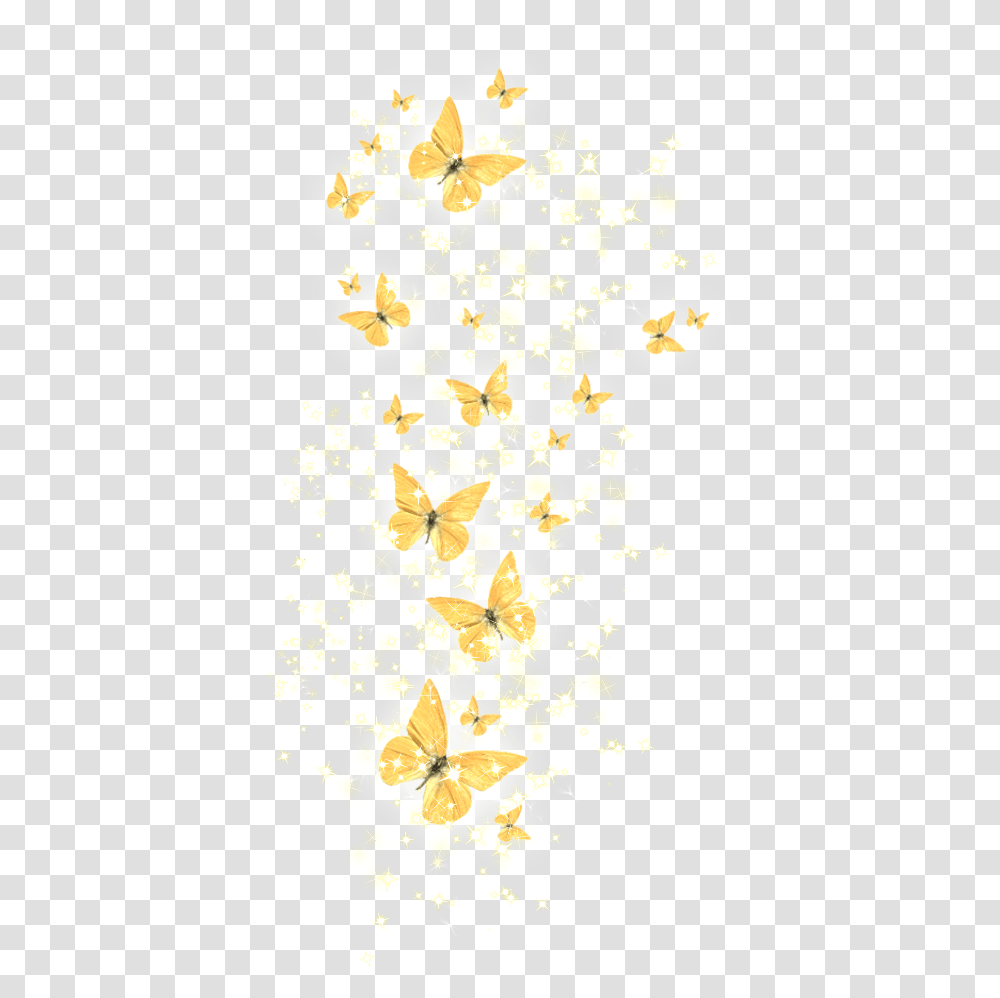 Golden Butterfly, Floral Design, Pattern Transparent Png