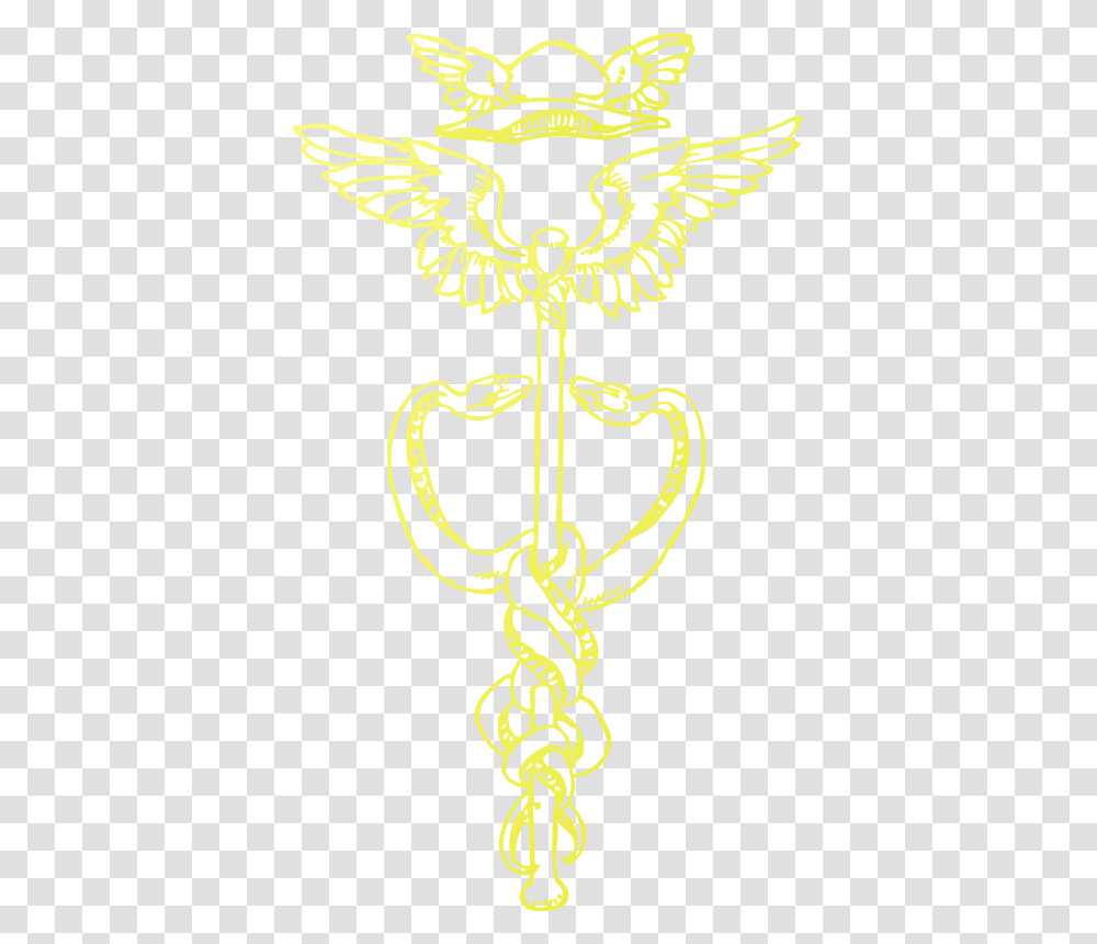 Golden Caduceus, Cross, Emblem, Hook Transparent Png