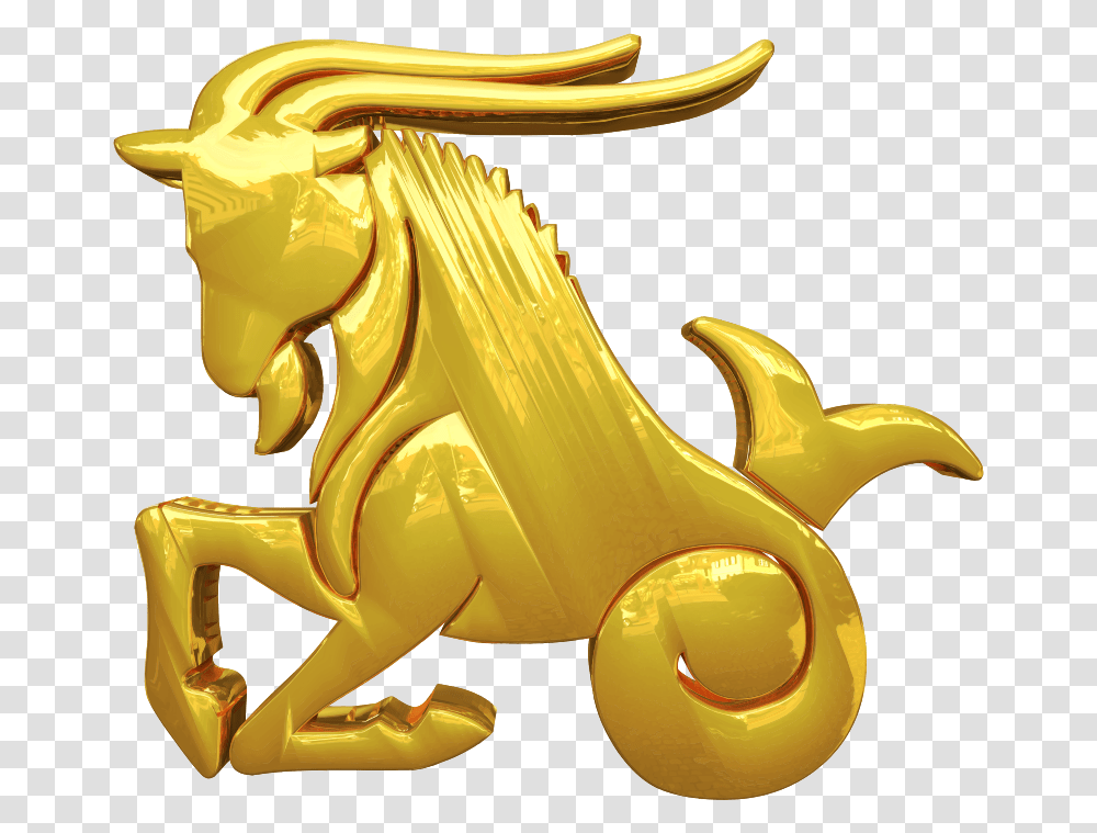 Golden Capricorn Zodiac Sign Gold Capricorn Symbol, Light, Toy, Dragon Transparent Png