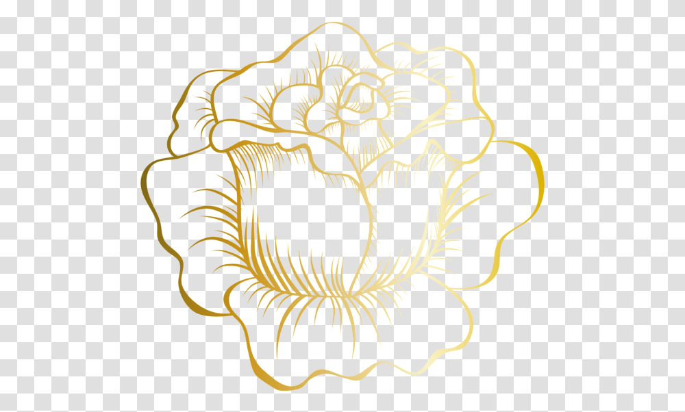 Golden Clip Art Rose Gold Flowers, Emblem, Zebra, Wildlife Transparent Png