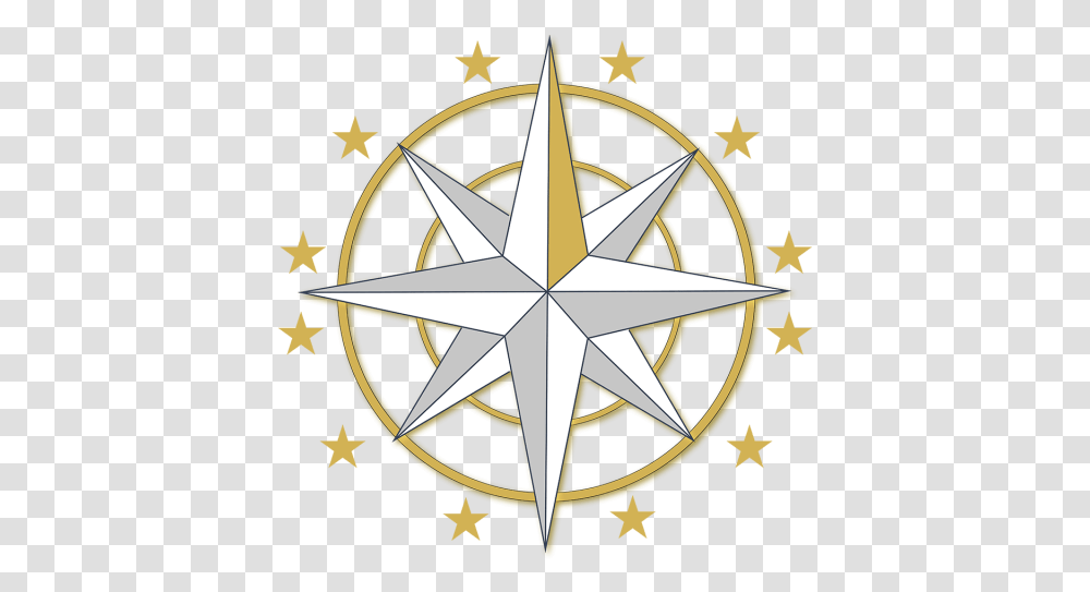 Golden Compass Direction Sunset Sticker Royal Enfield Logo, Star Symbol Transparent Png