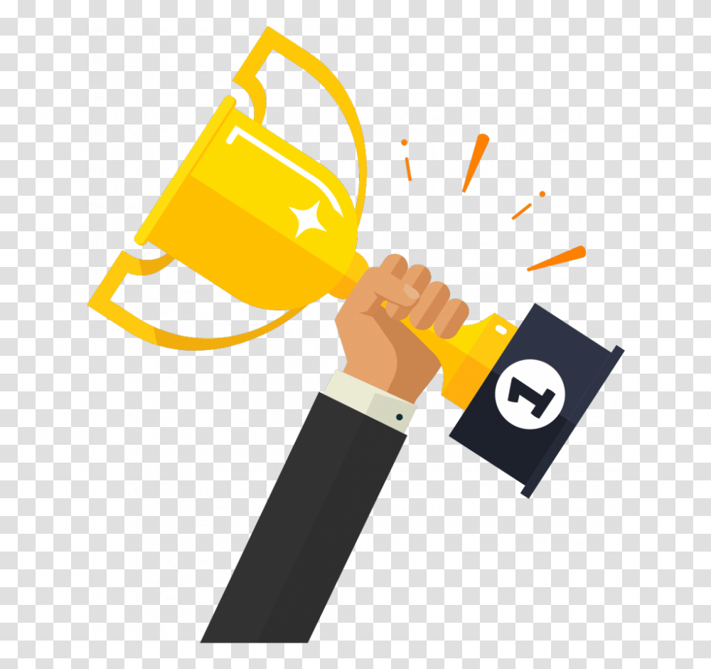 Golden Competition Prize Award Cup Free Download Hand With Trophy Icon, Can, Tin, Watering Can, Axe Transparent Png