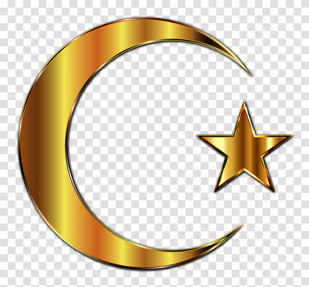 Golden Crescent Moon And Star Enhanced Icons, Lamp, Star Symbol Transparent Png