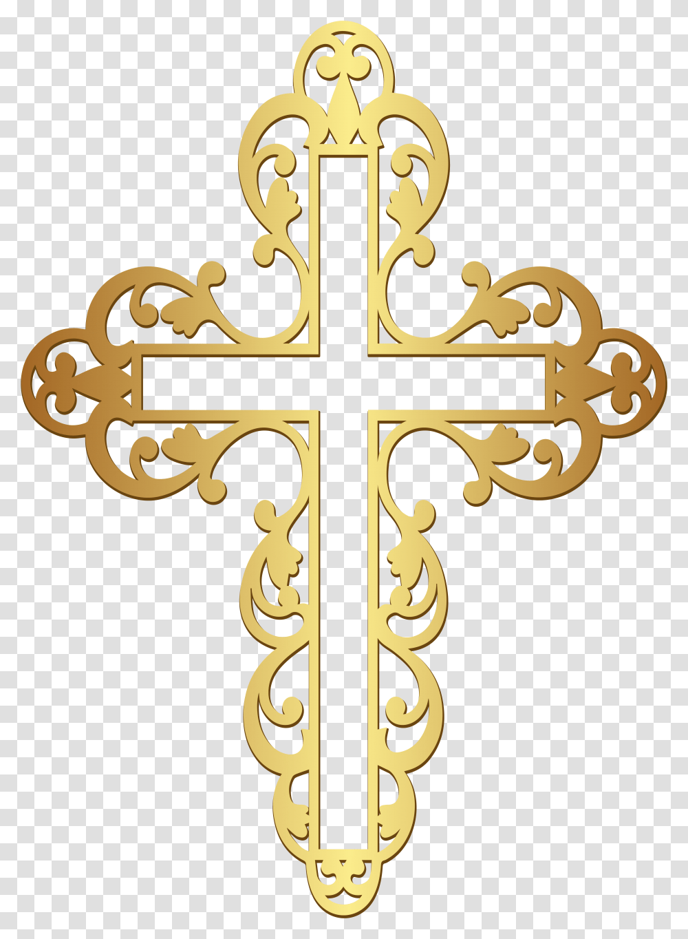 Golden Cross Clipart Clip Art Golden Cross, Crucifix Transparent Png