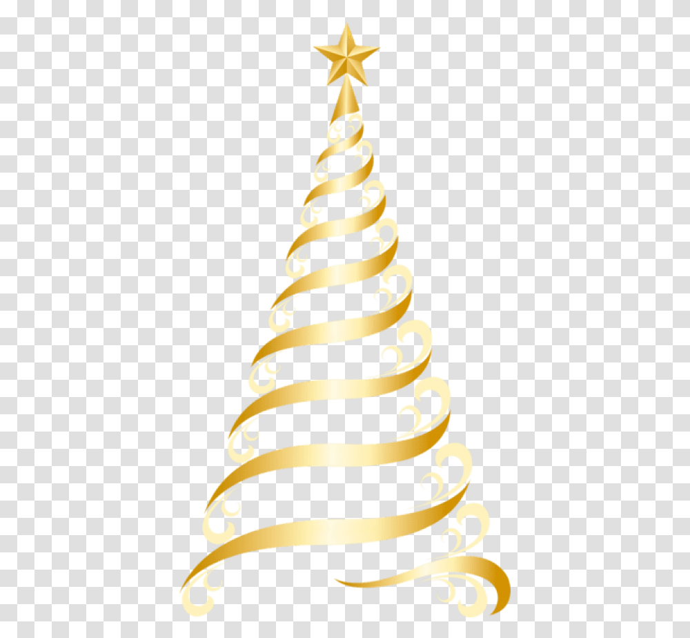 Golden Deco Tree Clipart Gold Christmas Tree Clipart, Text, Wedding Cake, Dessert, Food Transparent Png