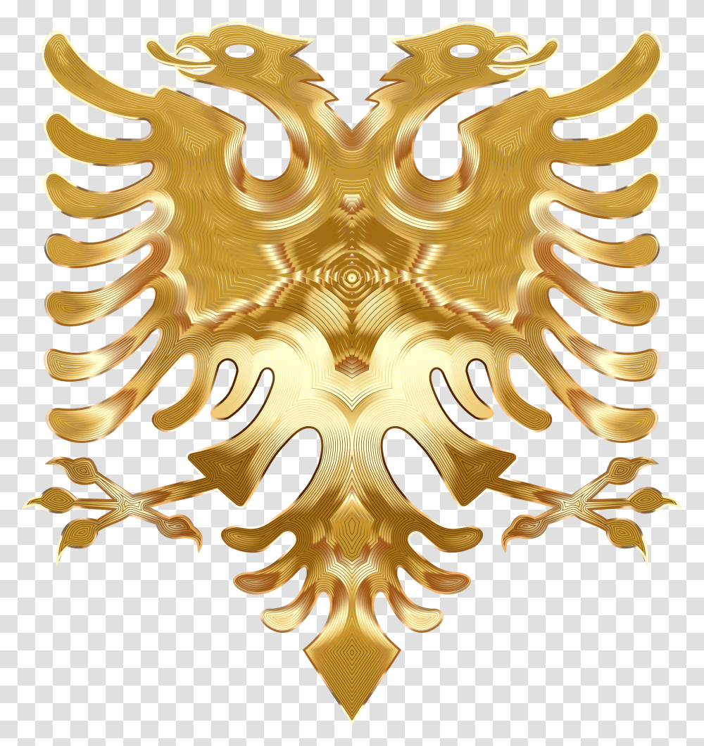 Golden Double Headed Eagle Clip Arts Double Headed Eagle Symbols, Pattern, Ornament, Rug, Fractal Transparent Png