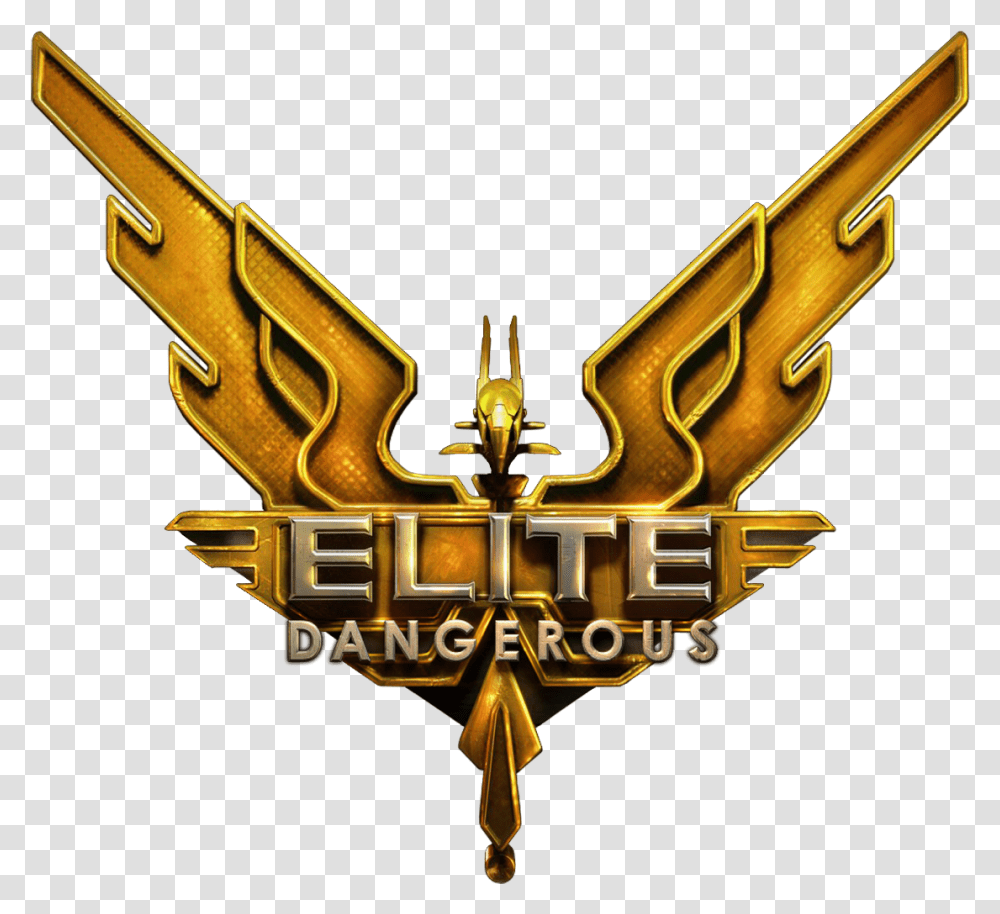 Golden Elite Dangerous Logo Elite Dangerous Logo, Emblem, Trademark, Bow Transparent Png