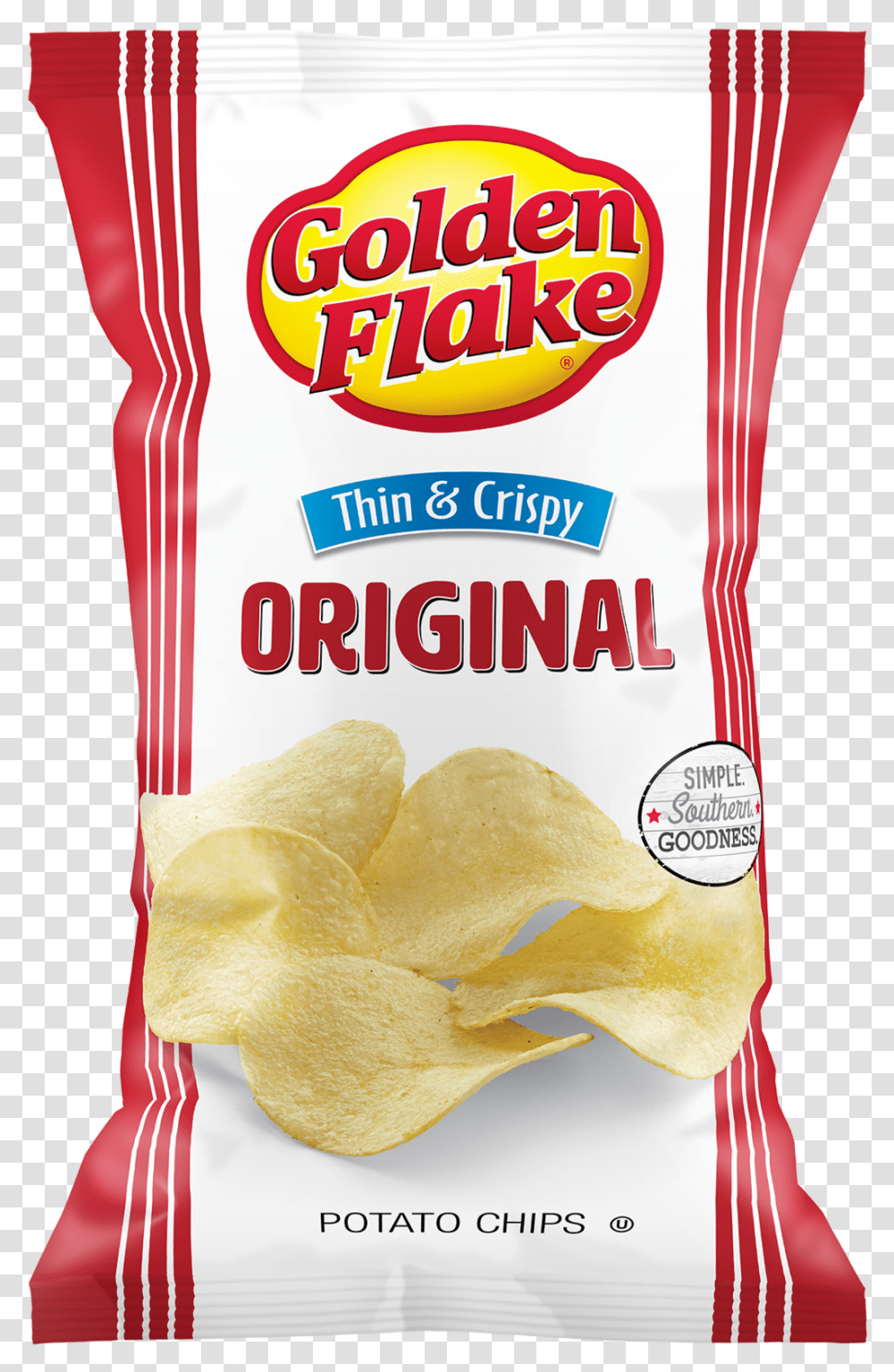 Golden Flake Thin Amp Crispy Potato Chips Original Golden Flake Potato Chips, Food, Plant, Bread Transparent Png