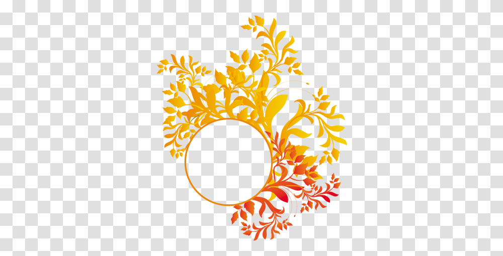 Golden Floral Border Image Floral Design In, Pattern Transparent Png