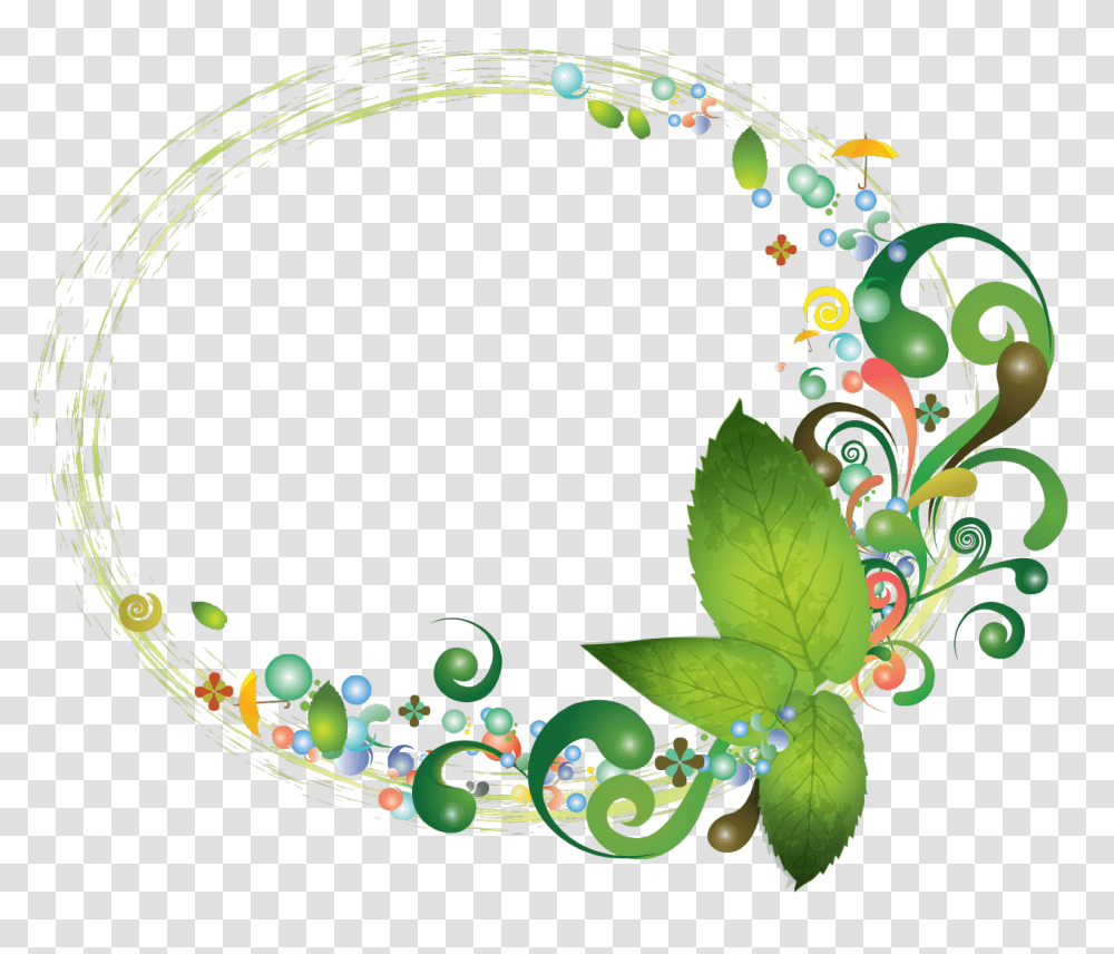 Golden Floral Design Frame Clipart, Wreath, Construction Crane, Green Transparent Png