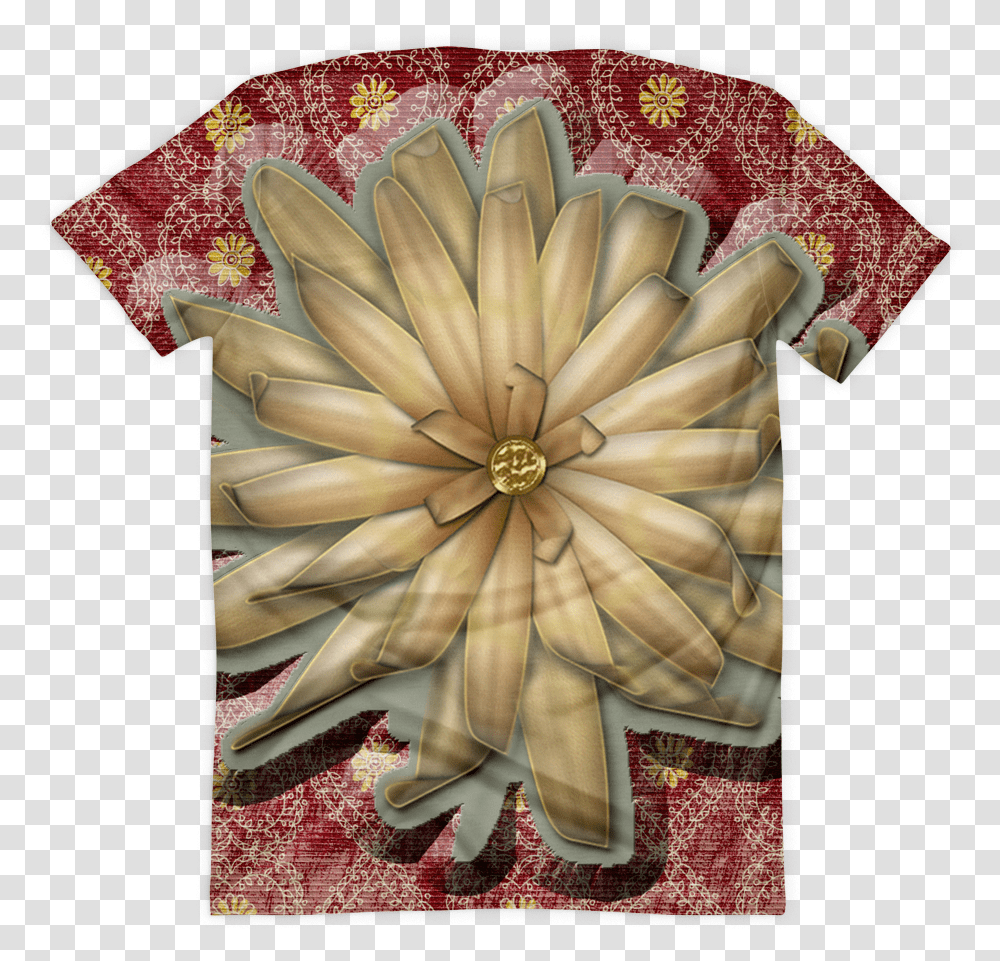 Golden Flower Sublimation T Shirt Being Me Silk, Pattern, Accessories, Accessory, Floral Design Transparent Png