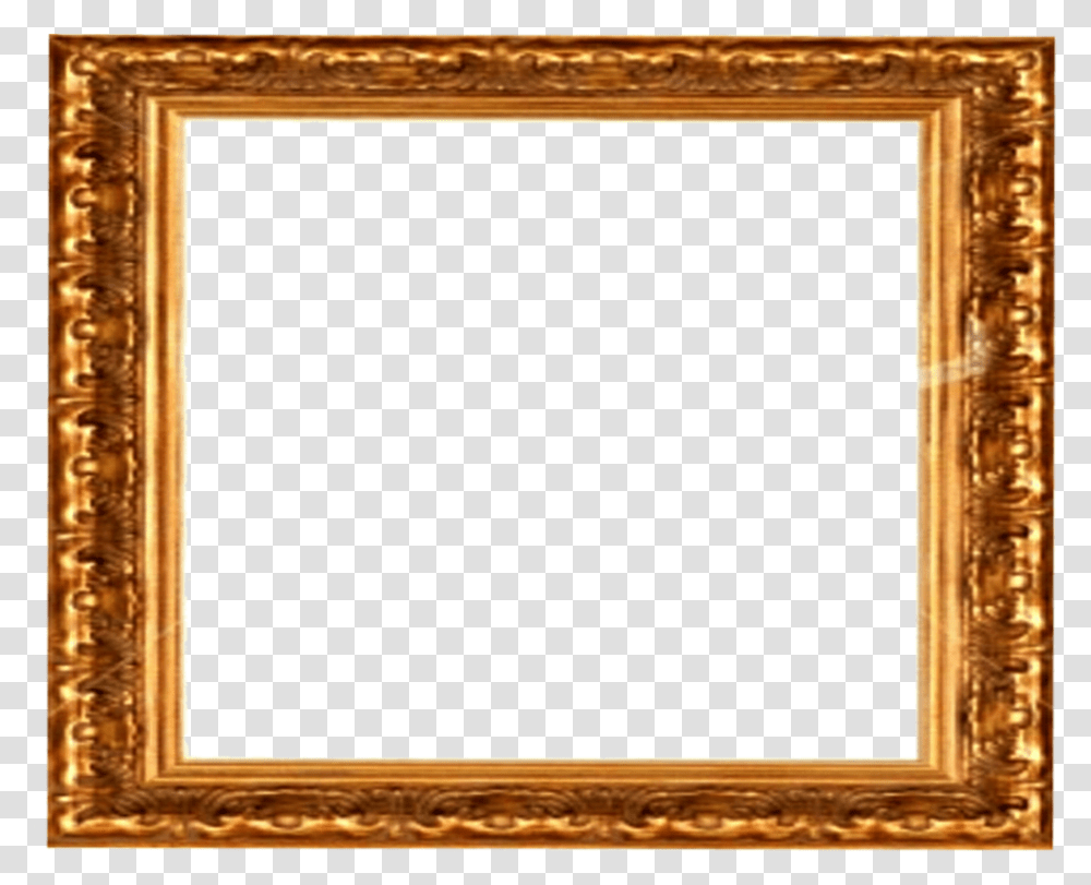 Golden Frame Download Image Antique Gold Picture Frame, Blackboard, Rug, Painting Transparent Png