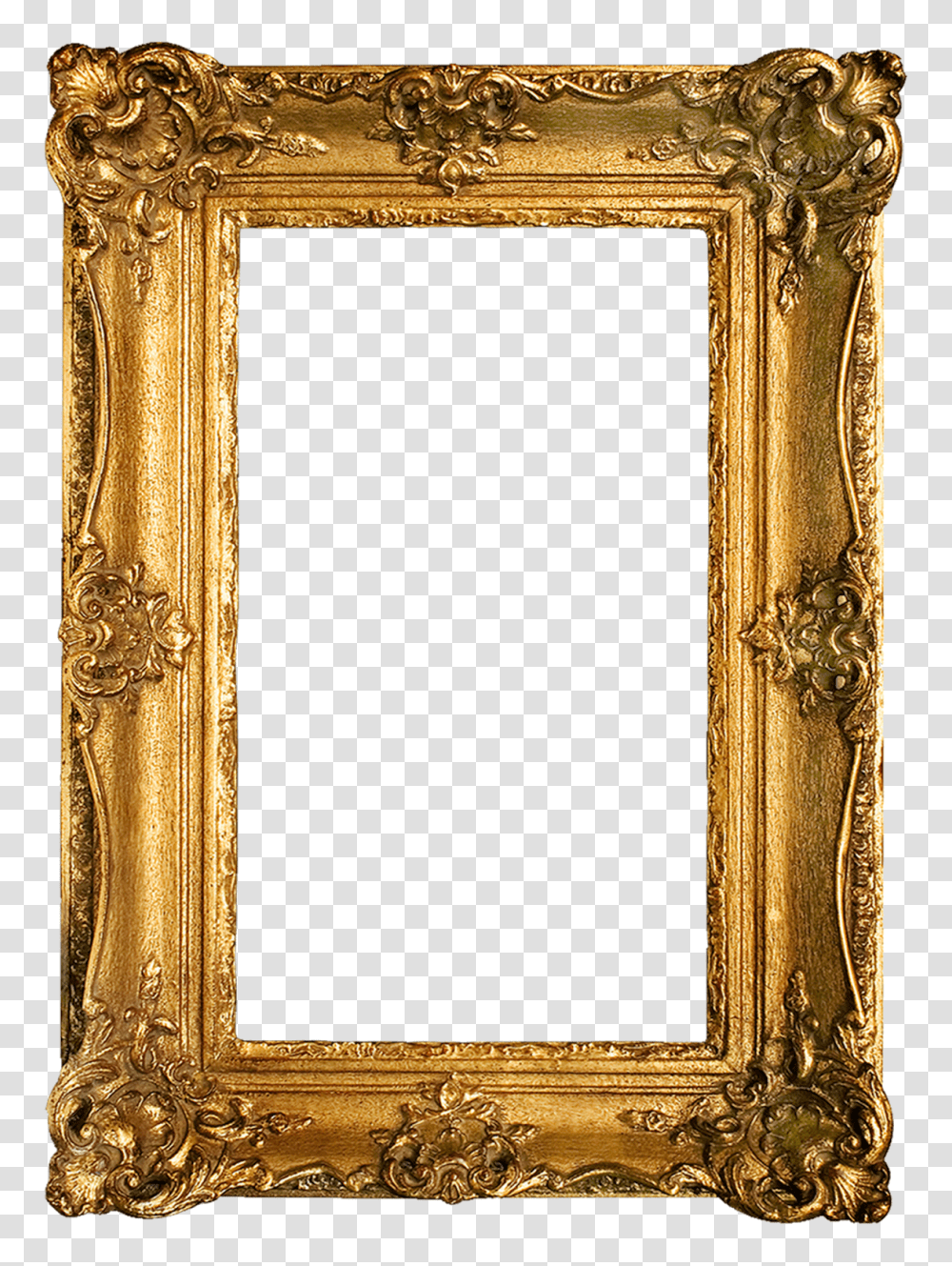 Golden Frame Image Arts, Mirror, Gate Transparent Png