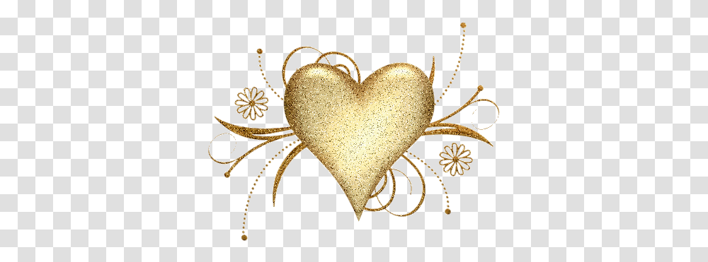 Golden Heart Clipart Love Gold Hearts, Snake, Reptile, Animal, Plant Transparent Png