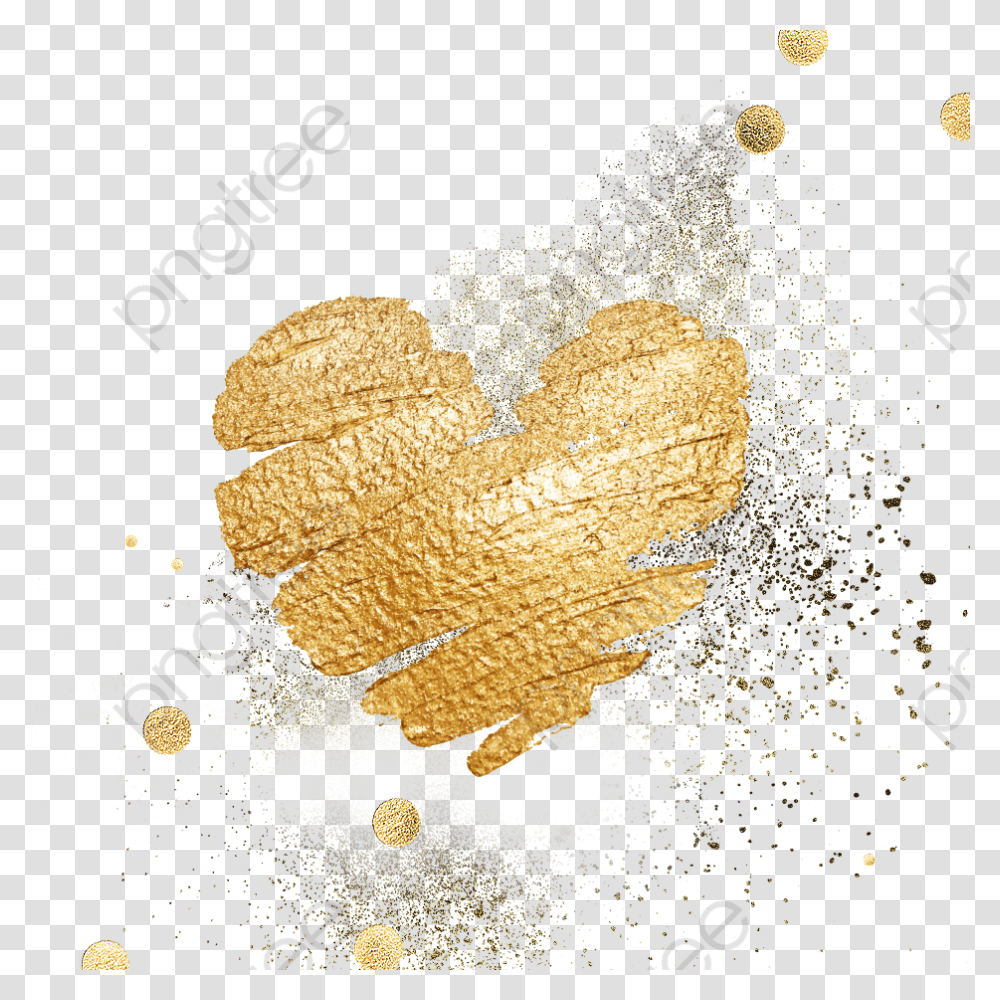 Golden Heart Heart Shaped Heart Love Home Screen Wallpaper Gold, Leaf, Plant, Food, Flour Transparent Png