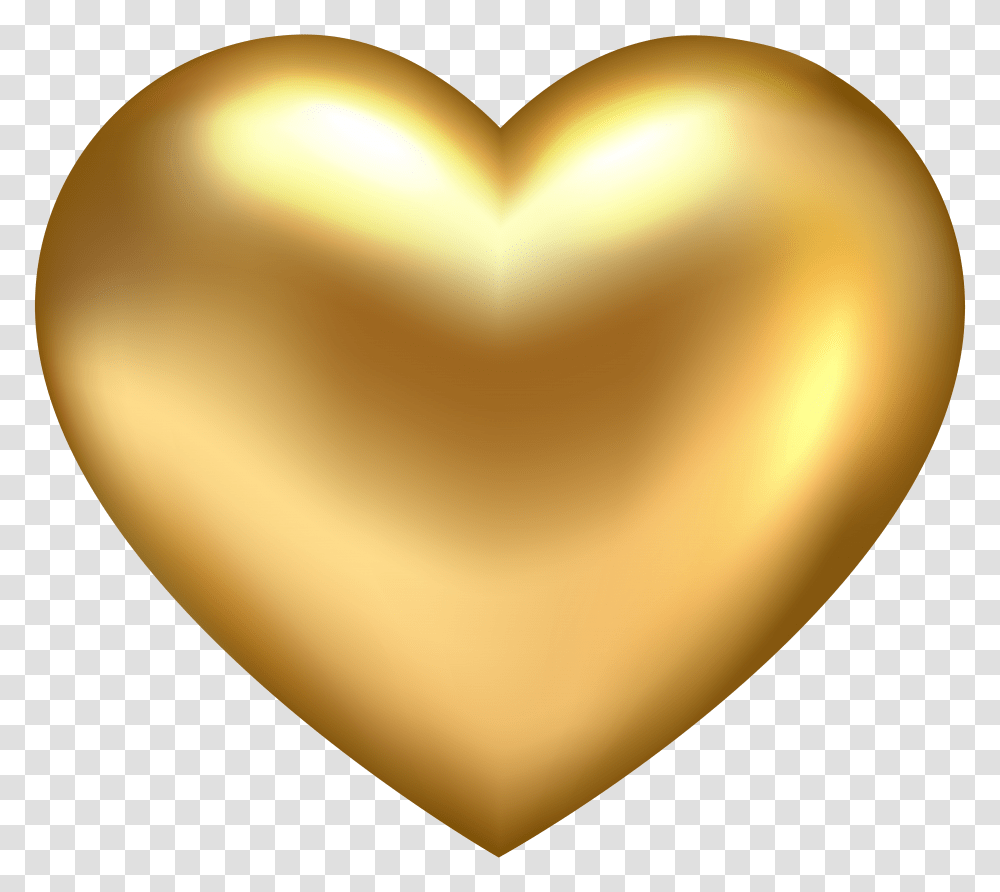 Golden Heart Przejrzyste Clip Art Free 3d Golden Heart Transparent Png