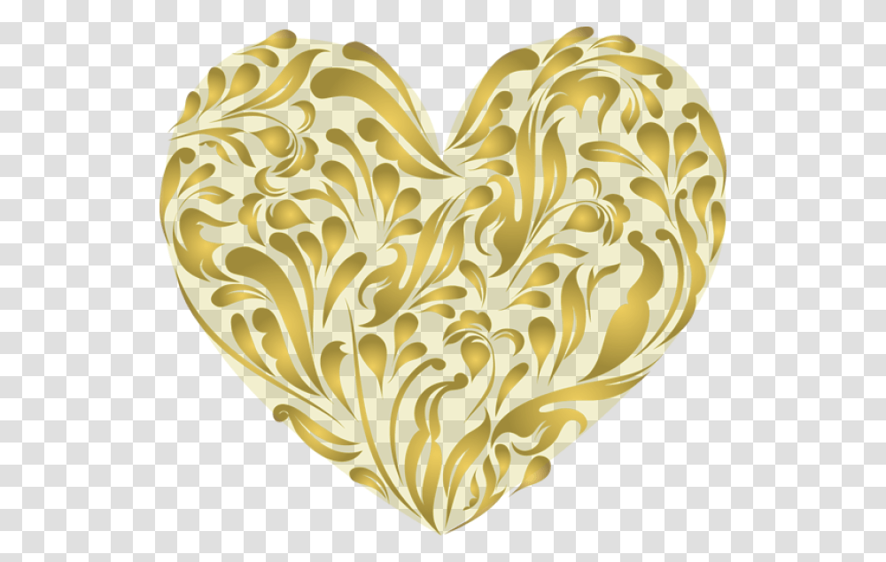 Golden Hearts Clipart Gold Heart Clip Art, Floral Design, Pattern, Plant Transparent Png