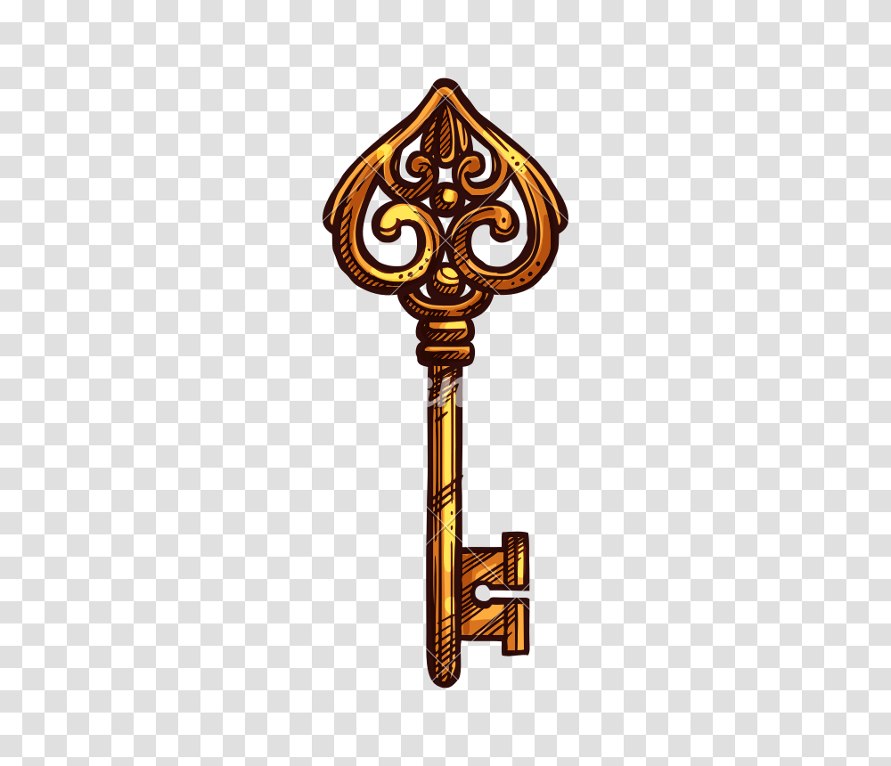 Golden Key Vector Icon Illustration Design Element, Shower Faucet Transparent Png
