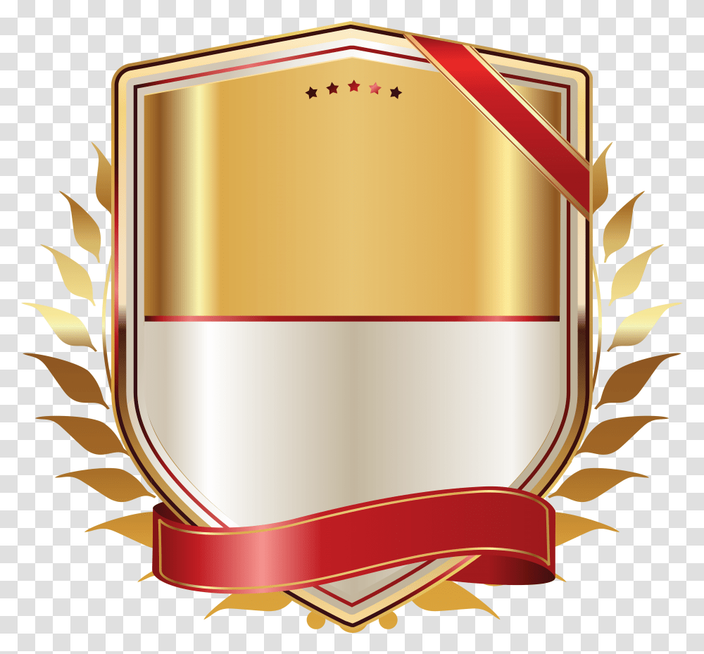 Golden Label With Gold Ribbon, Armor, Shield, Lamp Transparent Png
