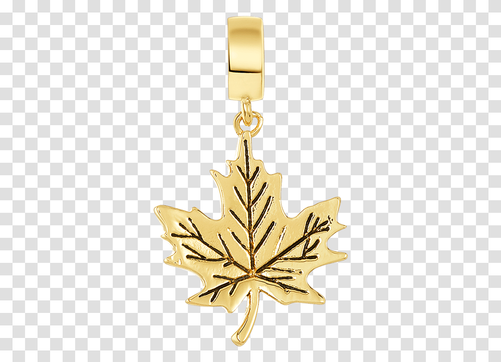 Golden Leaf Charm Maple Leaf, Plant, Star Symbol, Ornament Transparent Png