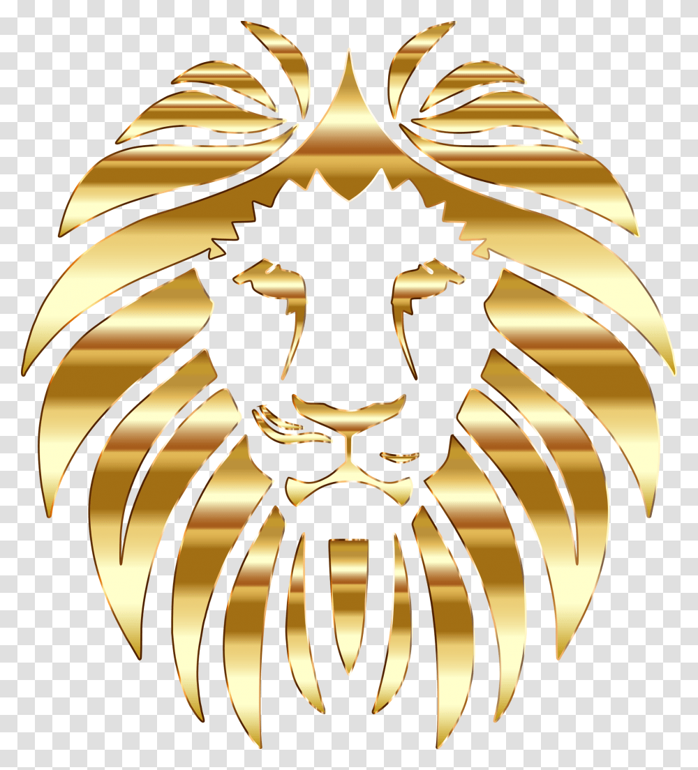 Golden Lion No Background Lions Lion Logo Gold, Head, Symbol, Trademark, Bronze Transparent Png