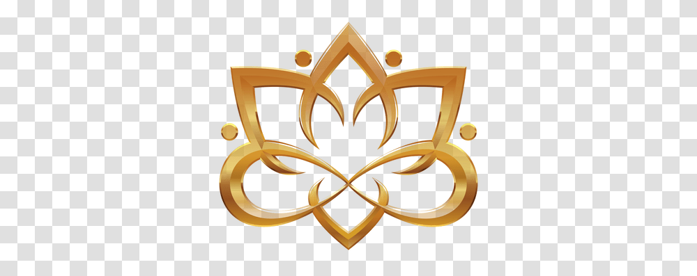 Golden Lotus Logo Golden Lotus Symbol, Pattern, Ornament, Chandelier, Lamp Transparent Png